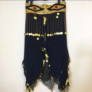 2pc Black & Gold Belly Dance Costume